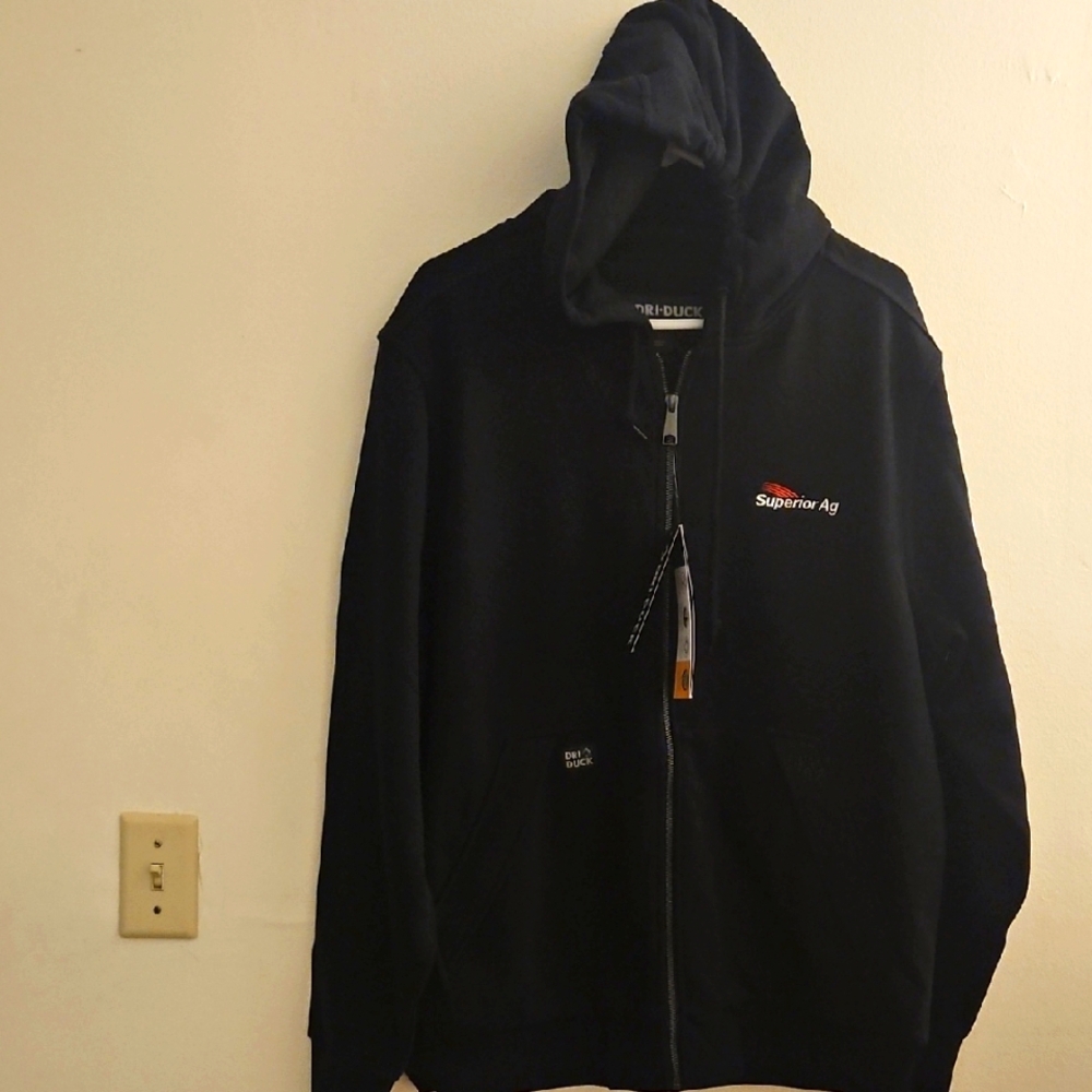 Large Dri-Duck Men's Black Hooded Coat‎